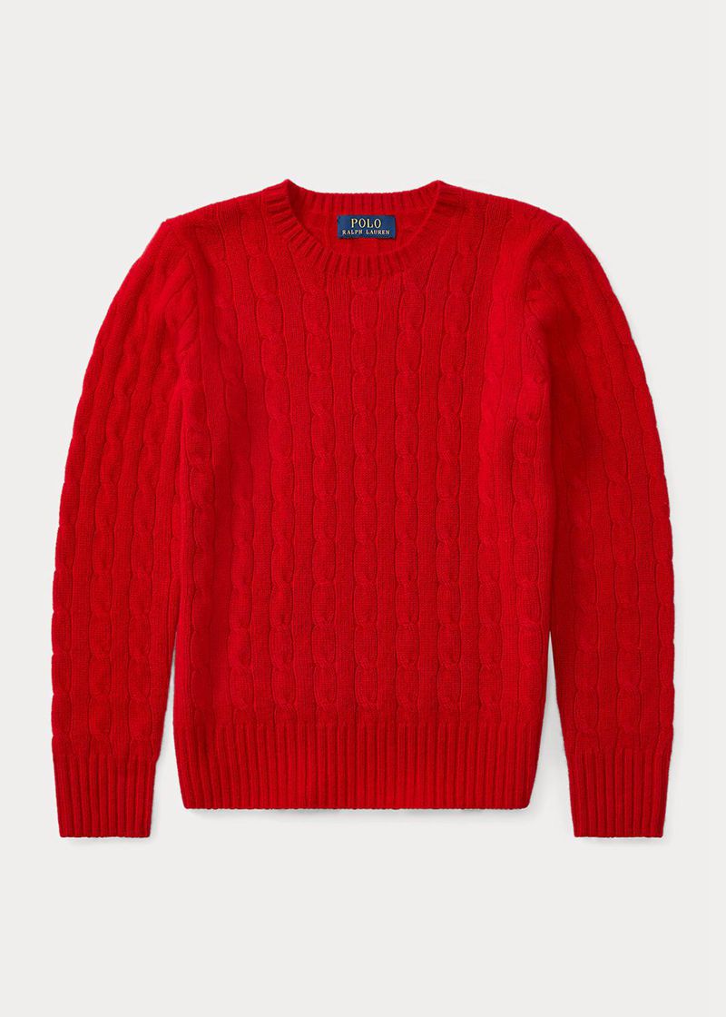 Sueter Ralph Lauren Niño 6-14 Años Cable-Knit Cashmere Jumper Chile Rojas MUYEJ-7948